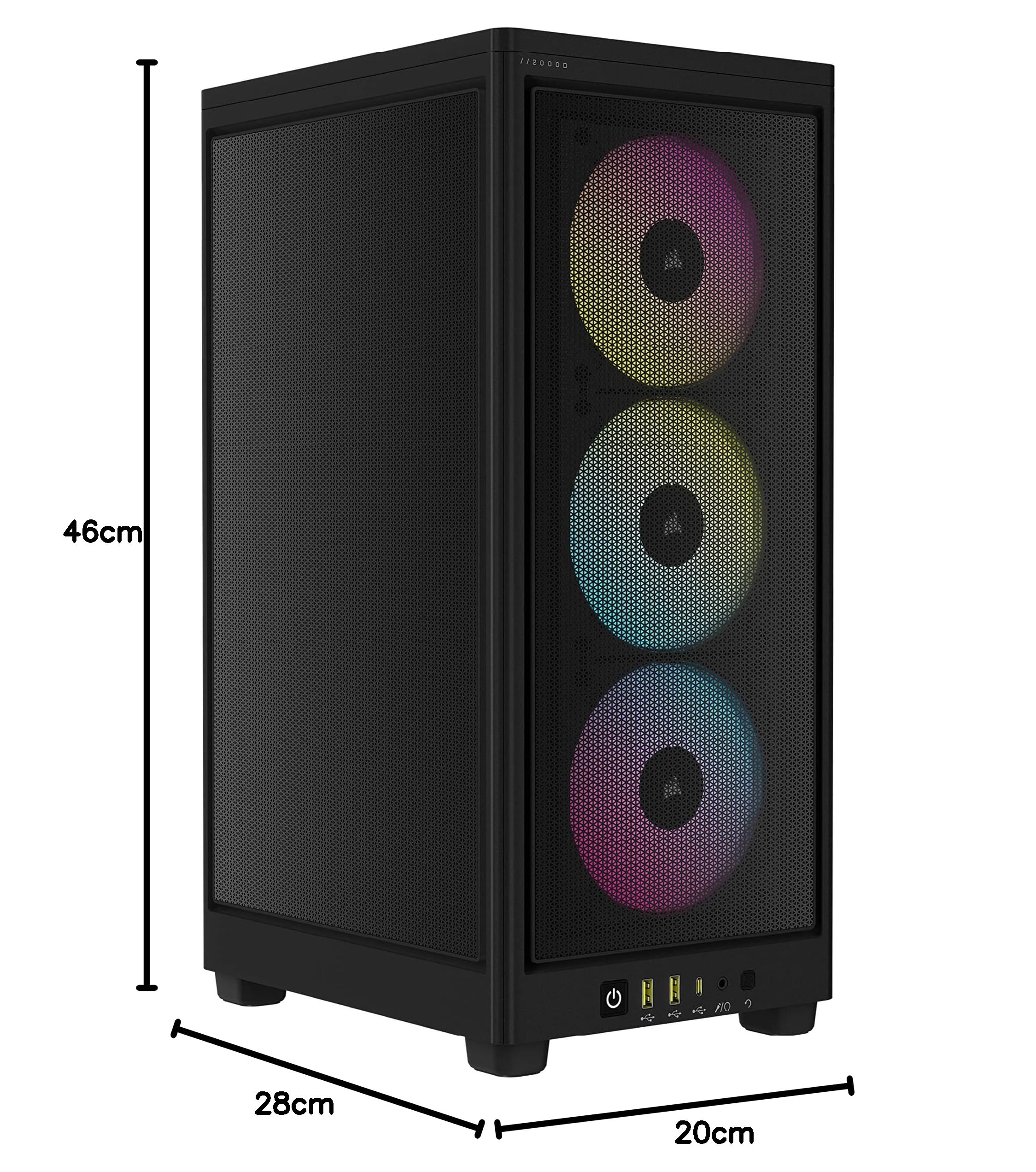 Corsair iCUE 2000D RGB Airflow Mini-ITX PC Case - Mini-ITX Form